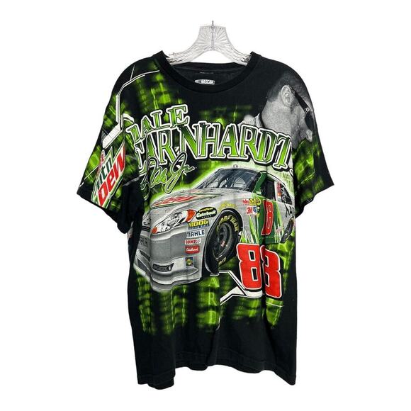 VTG DALE EARNHARDT JR DIET MTN DEW & NATIONAL GUARD Double Sided All Over Print - Picture 1 of 7